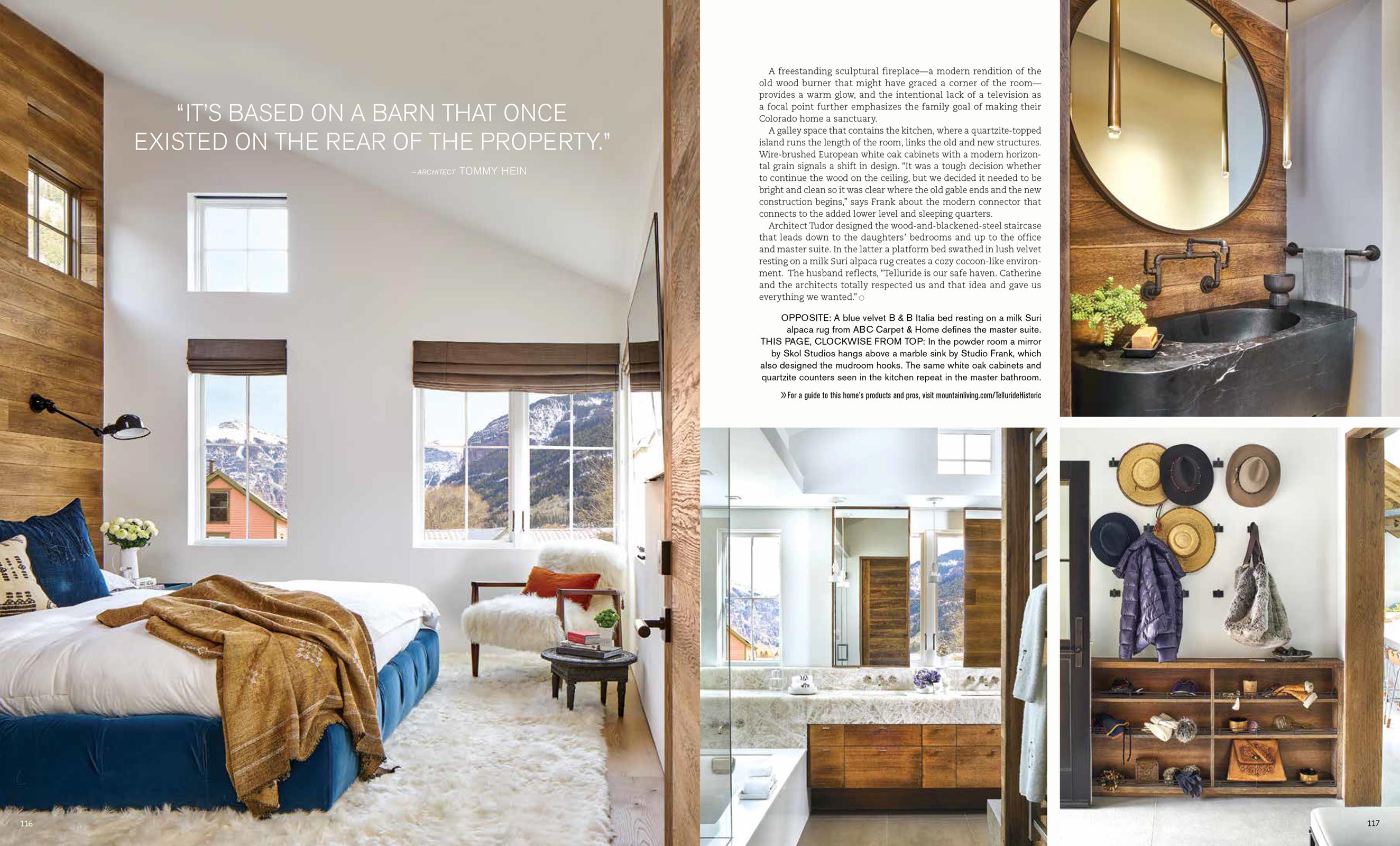 Mountain Living Magazine David Patterson Photography of Interior Design Architecture  Telluride  Colorado